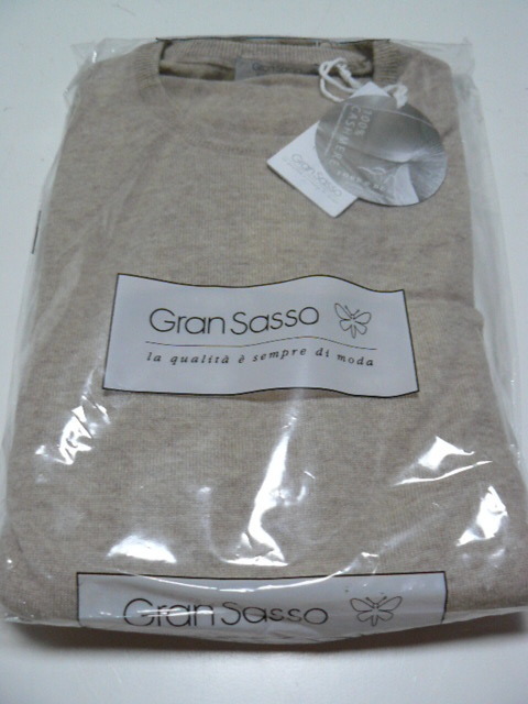 size:54◆Gran Sasso◆100% cashmere◆beige◆カシミアセーター◆made in italy◆クルーネックセーター◆カシミヤニット◆グランサッソ