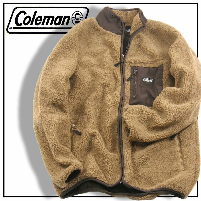 新品 THE SHOP TK 別注【コールマン / Coleman】ボア ブルゾン 洗濯機で洗える! L 茶 ブラウン 秋冬 ★350592 タケオキクチ フリース