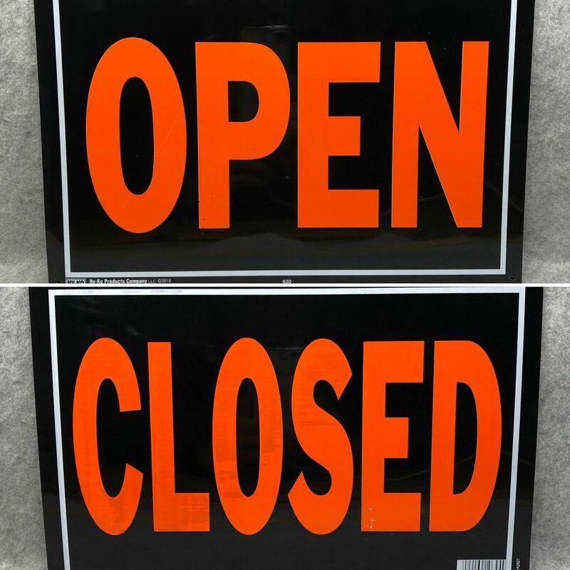 ★☆ #OPEN/CLOSED #SIGN #チェーン付き 約50cm #PLATESIGN #ALUMINUMSIGN #SIGNBOARD #MadeInUSA #HY-KO #DIY #看板 #案内板 ☆★