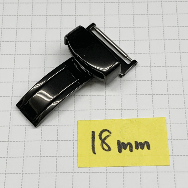 Dバックル　K　SS（ブラックメッキ）　18mm　未使用・長期在庫処分品
