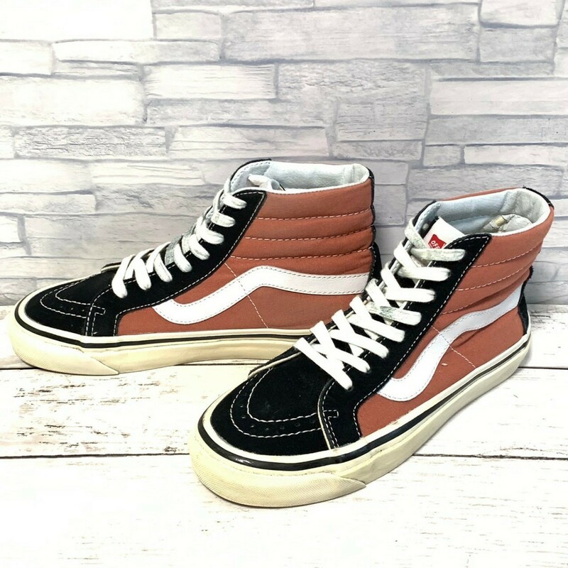 R5239bE VANS バンズ ハイカットスニーカー オレンジ×ブラック レディース サイズ24cm SK8-HI スエード スケボー スケーター ヴァンズ