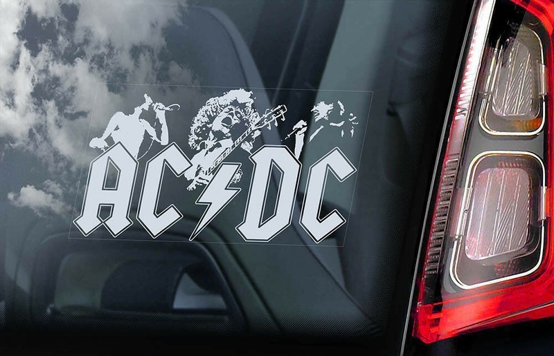 ◆送料無料【AC/DC ①】外張り カーステッカー 180×100mm 外貼り カー ステッカー ウインドウ シール ROCK M1 3112