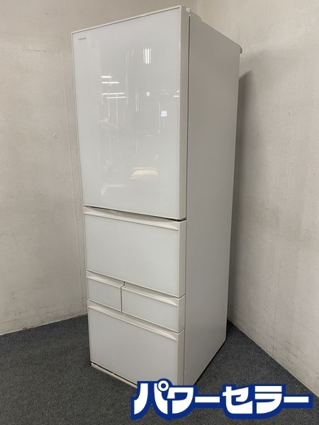 東芝/TOSHIBA GR-P41GXV 冷蔵庫 411L 右開き 5ドア グランホワイト 2019年製 中古家電 店頭引取歓迎 R7923