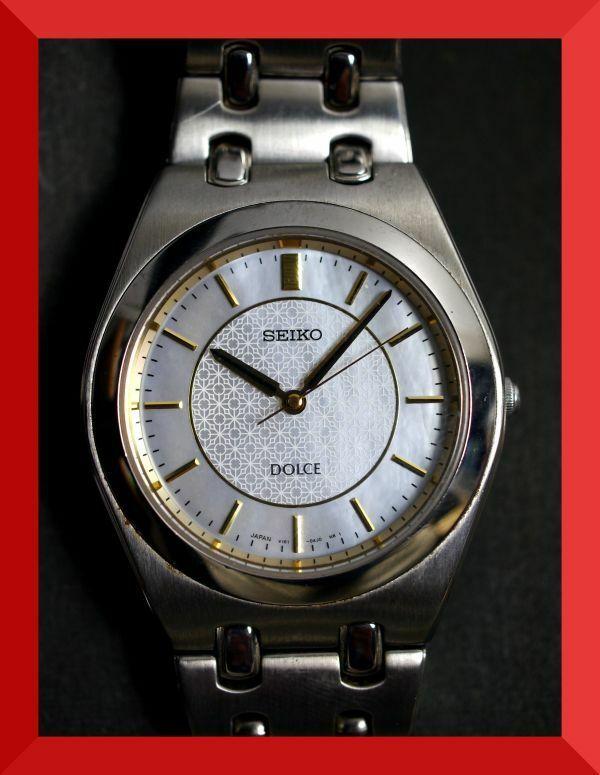 美品 セイコー SEIKO ドルチェ DOLCE ソーラー 3針 純正ベルト V181-0AF0 男性用 メンズ 腕時計 日本製 W705 稼働品