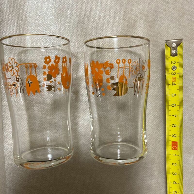 ☆昭和レトロ ガラスコップ コップ グラス 2個セットused☆