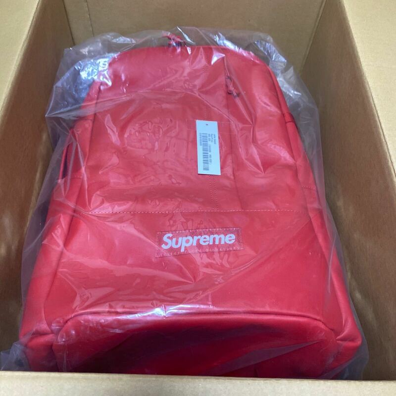 supreme 2023FW Leather Backpack Red 新品未使用品 シュプリーム レザーバックパック 赤