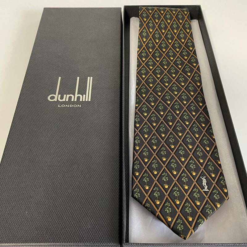 ダンヒル（Dunhill） 植物柄ネクタイ