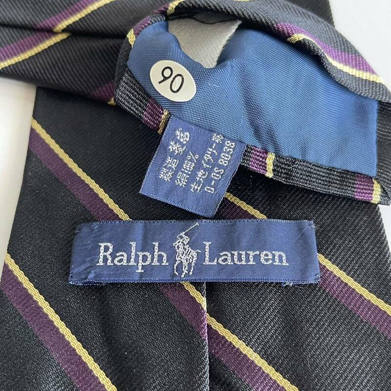 RALPH LAUREN（ ラルフローレン) 黒紫ストライプネクタイ