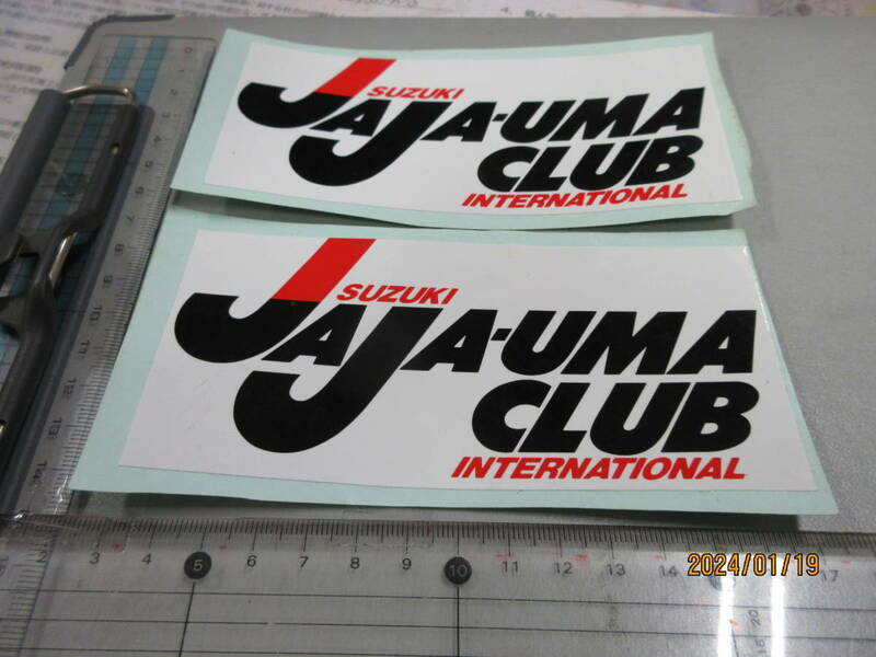 JAJA-UMA,CLUB　大判　2枚セット　 SUZUKIスポンサー ステッカー スーパーレア品 当時物希少 限定品　