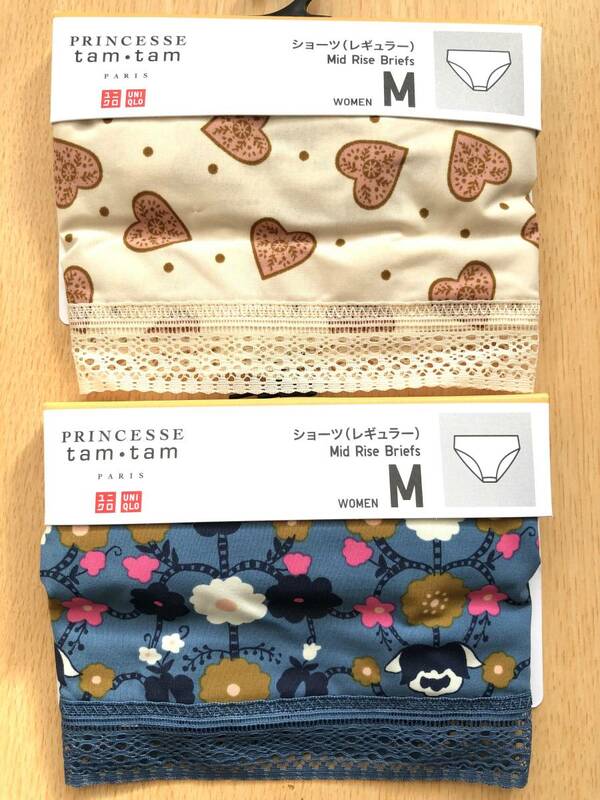 新品 UNIQLO×PRINCESSE tam・tam　ショーツ2枚セット③（M）プリンセスタムタム　ユニクロ　コラボ