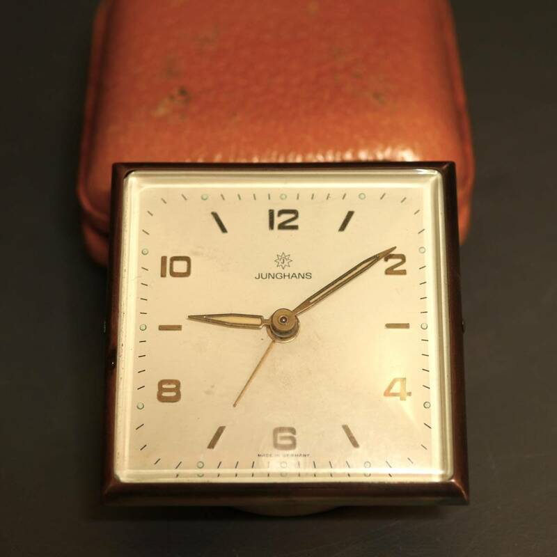 ユンハンス ◆ junghans ドイツ製 トラベルウォッチ 置時計 時計 ゼンマイ ヴィンテージ 59-01