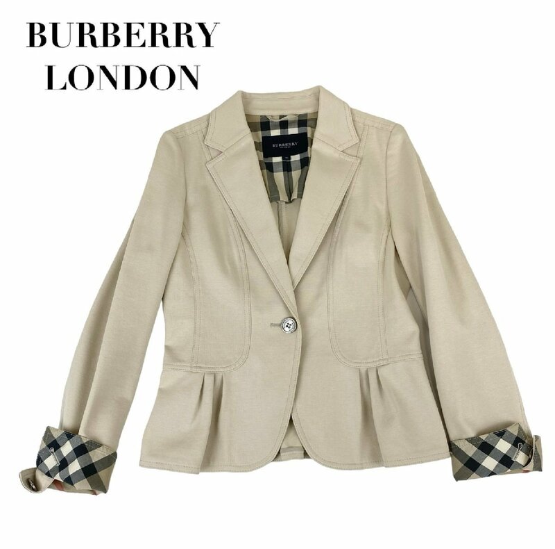 中古 バーバリーロンドン BURBERRY LONDON テーラードジャケット コットン ベージュ レディース サイズ36