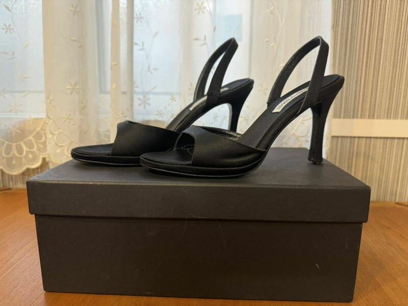 EMPORIO ARMANI エンポリオアルマーニ サンダル パンプス ヒール 靴 黒 ブラック サイズ37 23.5〜24.0cm