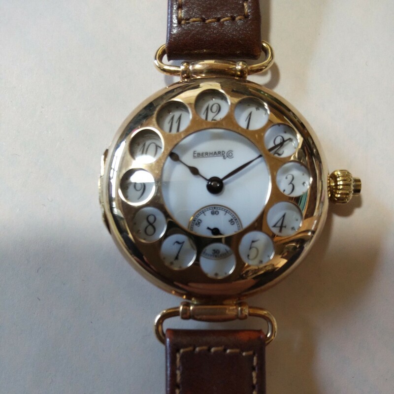 ☆エベラール EBERHARD 14K ハンターウォッチ 手巻き 金無垢 腕時計