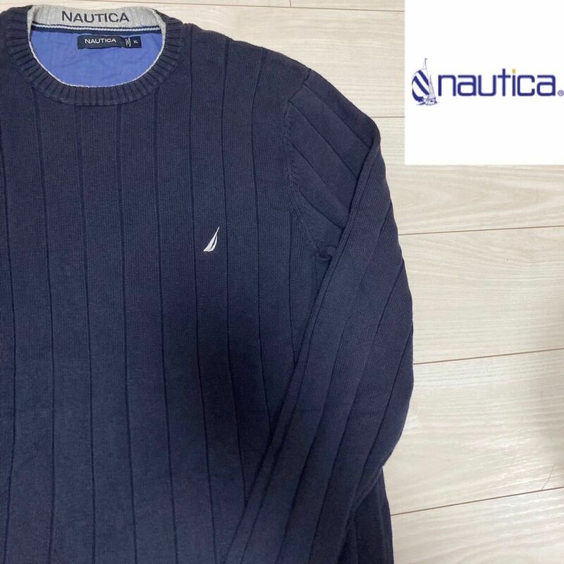 90s NAUTICA コットン　ニット　セーター　XL ノーティカ　古着　90's vintage ヴィンテージ