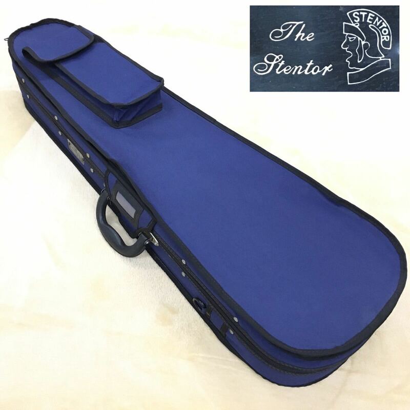 STENTOR ステンター 軽量楽器ケース 弦楽器 バイオリン セミハードケース 内径ポケット 縦幅約60cm 紺色 ネイビー