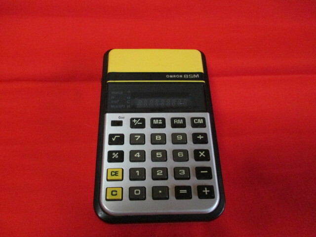 ★OMRON　電子計算機　OMRON 8　オムロン　電卓　黄色　稼働検査済み　日本製　当時物　昭和レトロ　美品　
