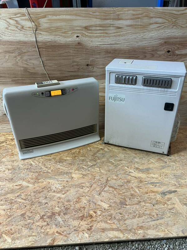 富士通Fujitsu温水ルームヒーターファンコンブクタ　KH-60N-W 2005年　室外機(KB-64NS)と室内機セット　通電確認のみ　現状品