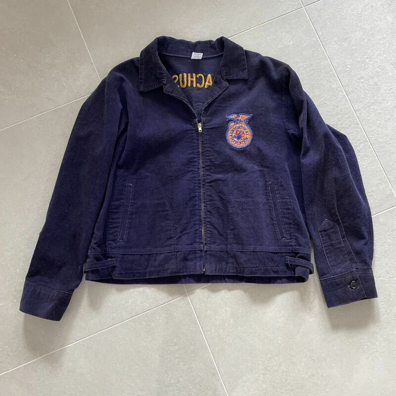 90s MASSACHUSETTS FFA Jacket 48 size YKK
