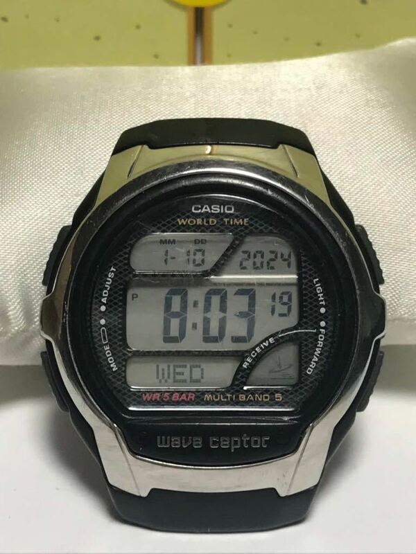CASIO カシオ WV-58J WAVE CEPTOR MULTI BAND 5 ヘッドのみ 腕時計 クォーツ ILLUMINATOR WOLRD TIME 動作確認済み