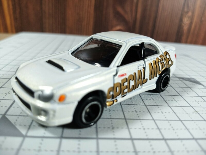 特別仕様トミカ No.14 スバル インプレッサWRX S=1/59　2000TOMY/パールホワイト/ルース/箱なし/絶版品/SUBARU/IMPREZA