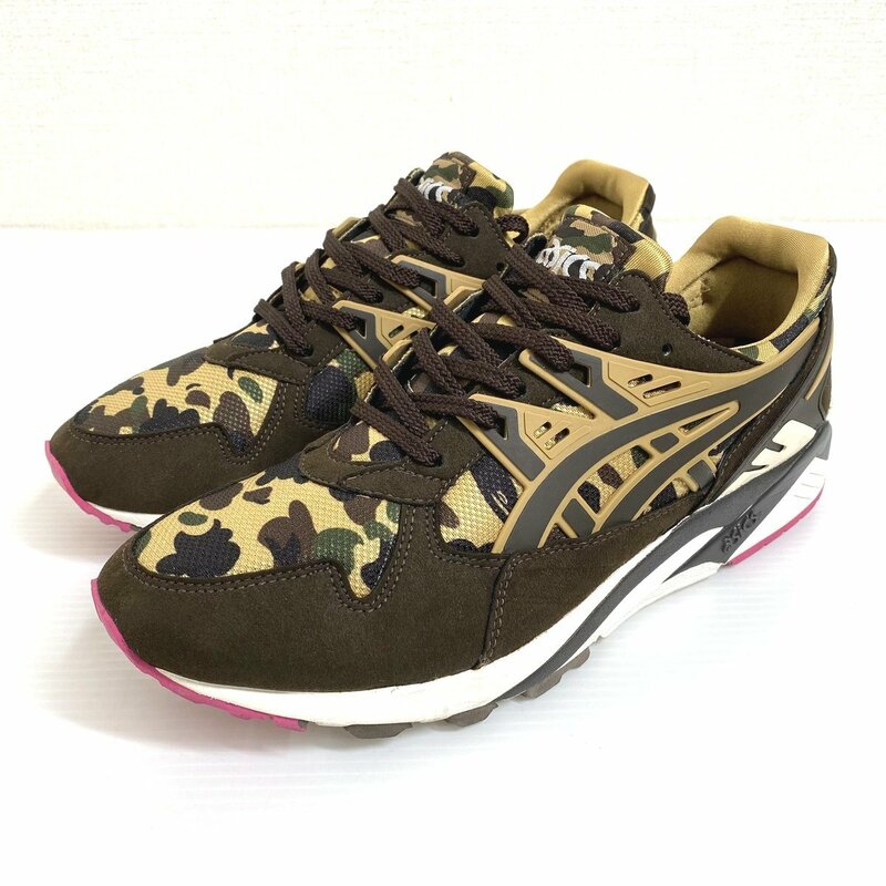 【27cm 美品】APE × asics GEL-KAYANO TRAINER ゲル カヤノ トレーナー ベージュ カモフラ 迷彩 コラボ エイプ アシックス TQJ534