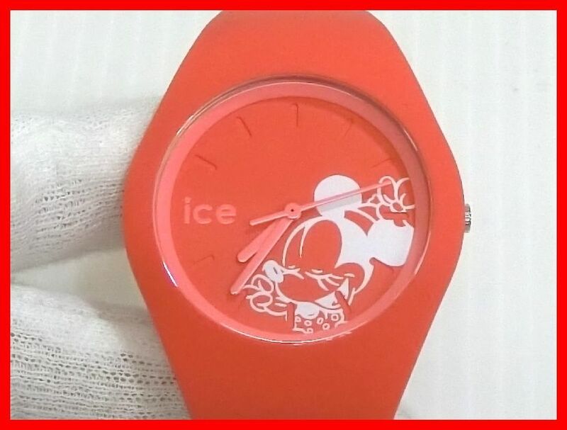 2401★F-1554★不動品！ ICE WATCH アイス ウォッチ ディズニー 腕時計 クォーツ ミニー ミッキー ラバーベルト ジャンク 現状品　中古