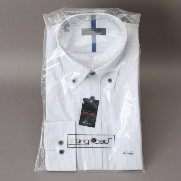 新品 ワイシャツ Yシャツ 長袖 ホワイト系 Lサイズ Stingroad ボタンダウン 衣類 ビジネス ＃60※289