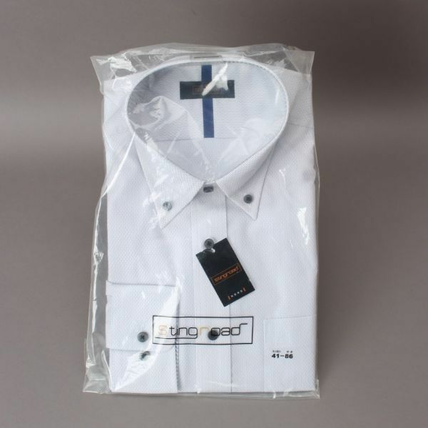 新品 ワイシャツ Yシャツ 長袖 ホワイト系 Lサイズ Stingroad ボタンダウン 衣類 ビジネス ＃60※287
