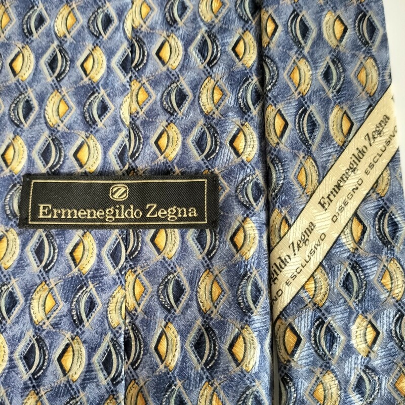 エルメネジルドゼニア(Ermenegildo Zegna)青黄色三角ネクタイ