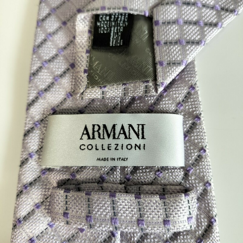 ARMANI COLLEZIONI（アルマーニコレツォーニ）紫格子柄チェックネクタイ