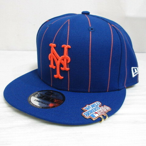 未使用品 ニューエラ NEW ERA 9FIFTY MLB ニューヨーク メッツ ベースボール キャップ 帽子 ブルー ストライプ バイザークリップ付き