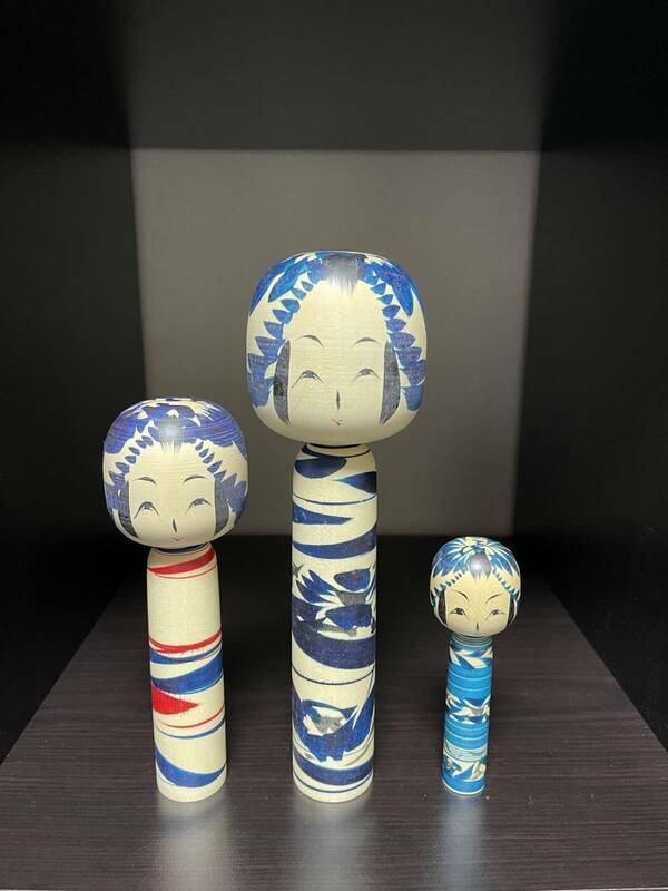 完売 新品未使用 限定 BEAMS fennica 仙台木地製作所 BLUE KOKESHI 4寸 6寸 8寸 セット⑥ ビームス フェニカ ブルー こけし 本藍 佐藤康広