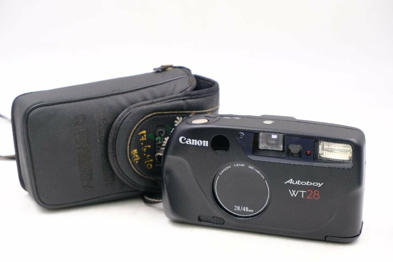 【z20530】 Canon キャノン Autoboy WT28 オートボーイ コンパクトフィルムカメラ 28/48mm ケース付き 格安スタート