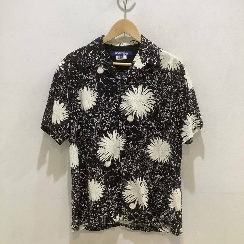 JUNYA WATANABE ジュンヤワタナベ COMME des GARCONS コムデギャルソン WS-B016 菊フラワー シャツ 半袖 ブラック 646717