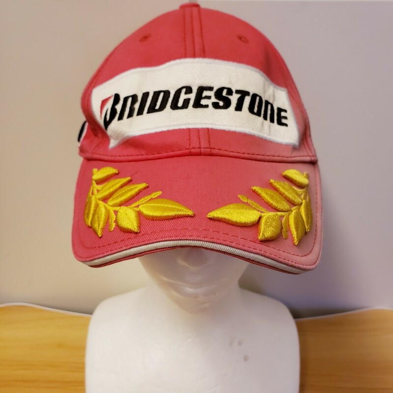 G526EE BRIDGESTONE ブリヂストン キャップ レッド 刺繍 ロゴ 帽子 綿100%