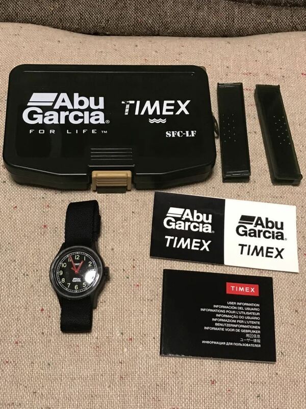 新品★別注 Abu Garcia × TIMEX腕時計 ルアーケース アブガルシア 釣り★タイメックス アウトドアキャンプ好きの方