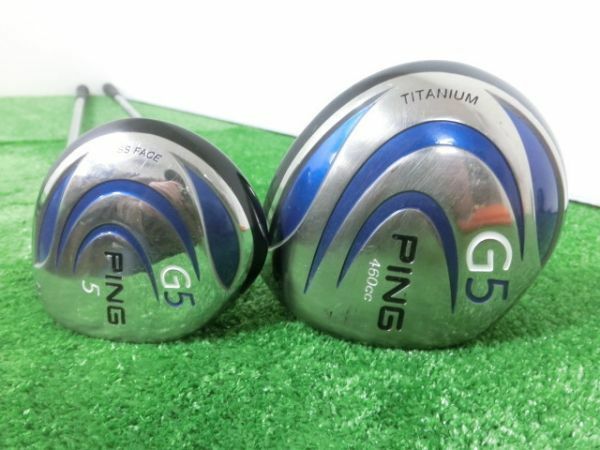 ♪PING ピン G5 1W/5W ドライバー/フェアウェイウッド 2点セット 9/18°/ シャフト TFC100 FLEX-S H1383♪