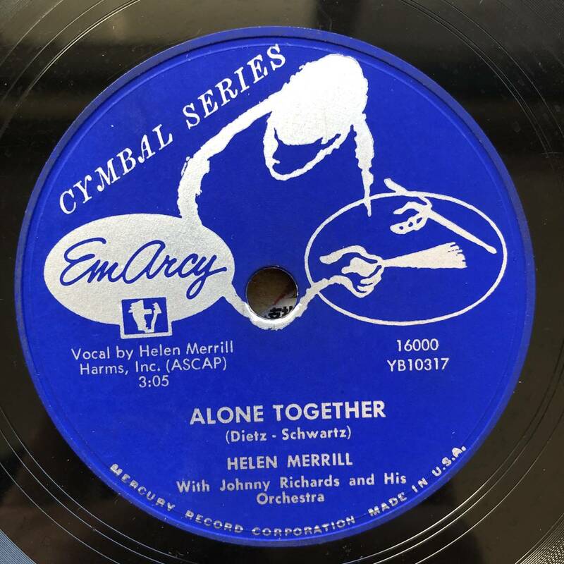 Helen Merrill / EmArcy 16000 / Alone Together / 10inch 78rpm(SP) / ヘレンメリル