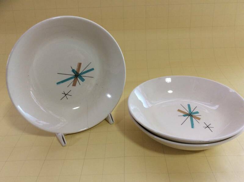 【Mid-Chinaware/R050/Salem China/Northstar】セーラムチャイナ/ノーススター/スープボウル 3個/Ex+/ミッドセンチュリー/アトミックエイジ