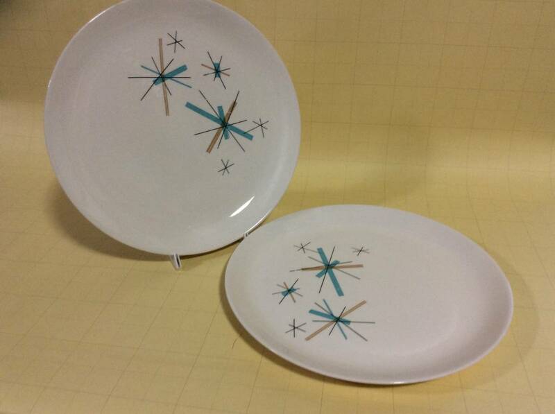 【Mid-Chinaware/R063/Salem China/Northstar】セーラムチャイナ/ノーススター/デイナープレート 2枚/Mi/②ミッドセンチュリー/アトミック