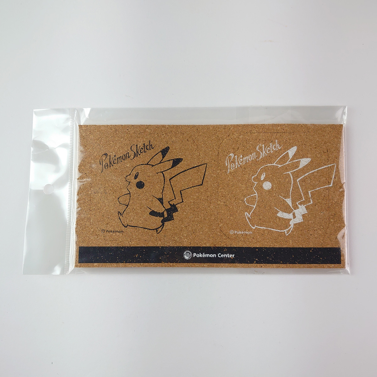 PMG Pokemon Sketch ピカチュウ コルクコースター2枚セット ポケセンオリジナル Pokemon Pikachu ポケモンスケッチ cork coaster