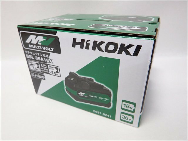 未使用 Hikoki/ハイコーキ◆リチウムイオンバッテリー/BSL36A18X◆マルチボルト 18V 36V 2.5Ah 残量表示付