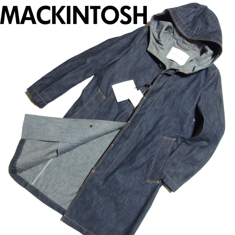 未使用 MACKINTOSH マッキントッシュ フード デニム コート 34 インディゴ D-MC007