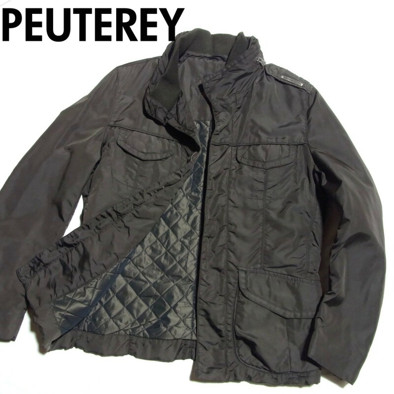 PEUTEREY ピューテリー STRIPES ストライプス M-65 裏キルティング 中綿 ナイロン ジャケット 48 ブラウン