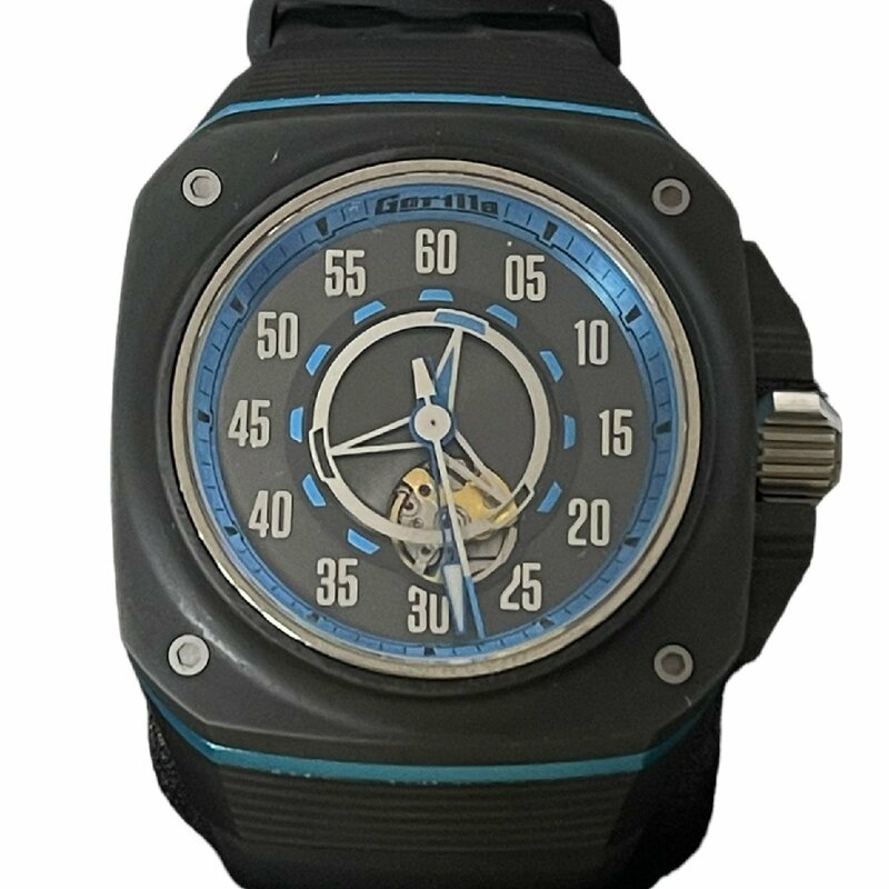 【中古品】Gorilla ゴリラ MBJ1.0.039 メルセデスコラボ 自動巻き ブラックxブルー メンズ腕時計 箱あり hiL833RO
