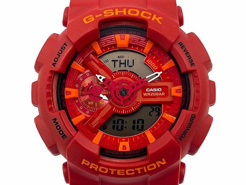 CASIO カシオ G-SHOCK G-ショック ブルー＆レッドシリーズ 赤文字盤 デジアナ レッドモデル GA-110AC-4AJF 腕時計
