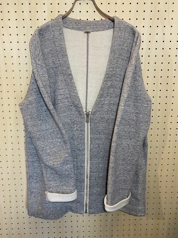 【S】 Ron Herman cotton zip cardigan grey ロンハーマン コットン ジップ カーディガン グレー F271