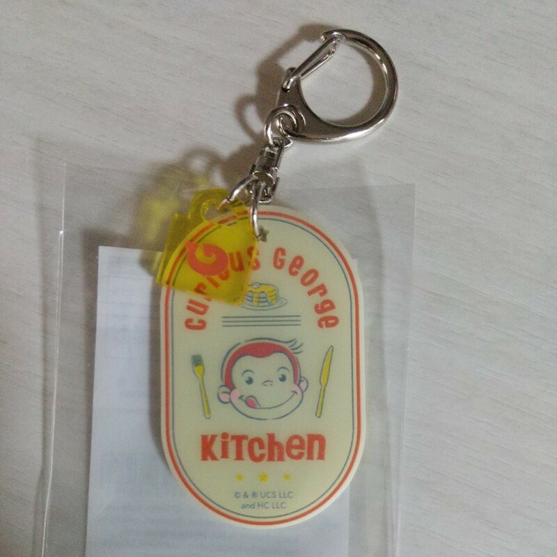 【おさるのジョージ】Curious George KItchen*チャーム付タグキーホルダー パンケーキ