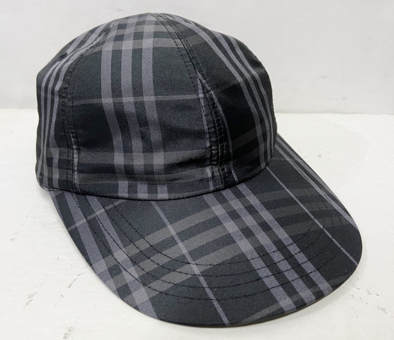 日本製 BURBERRY GOLF バーバリーゴルフ ノバチェック 6パネルキャップ ブラック 帽子